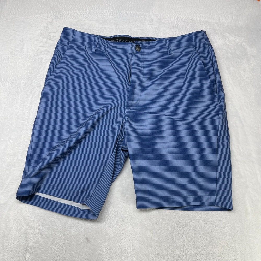 Pebble Beach Dry Luxe Performance Golf Shorts Men's Blue Striped‎ Comfort - W35